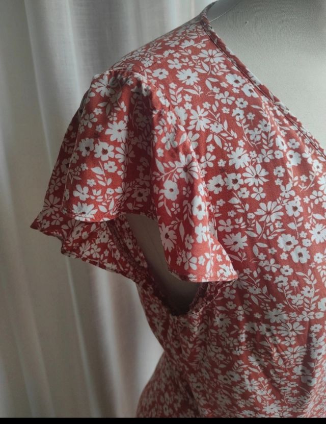 Vestido rojo verano cruzado