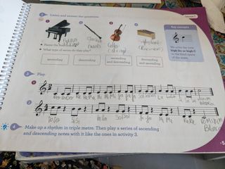 Music in tune 3 y cuaderno de pentagramas