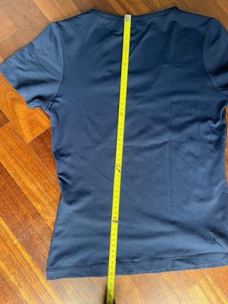 Top Zara taglia S scollo a V blu lucido