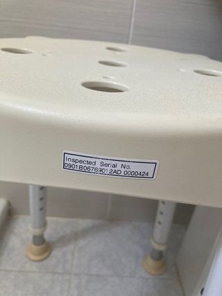 Taburete Ducha Beige - Metal/Plástico