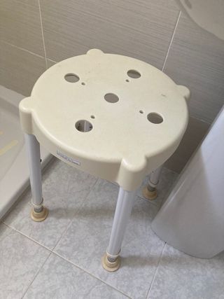 Taburete Ducha Beige - Metal/Plástico