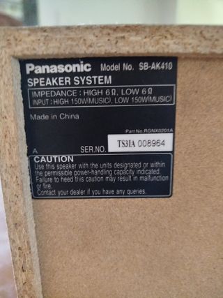 Altavoces Panasonic - sonido nítido