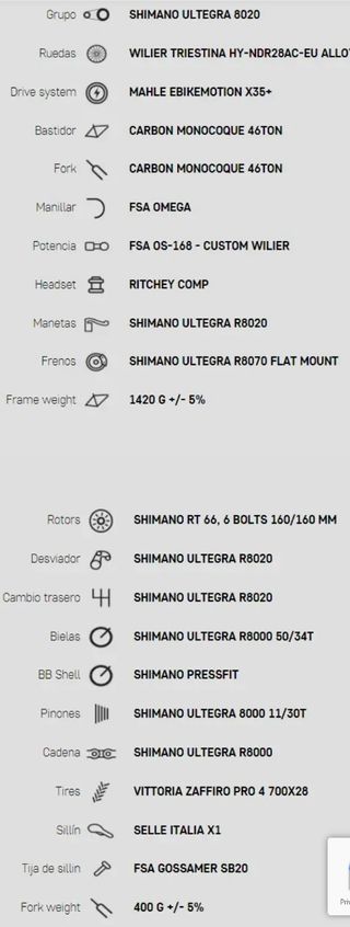 Bicicleta Wilier Cento 1 Hybrid