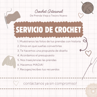 servicio de crochet, de prendas viejas a recuerdos