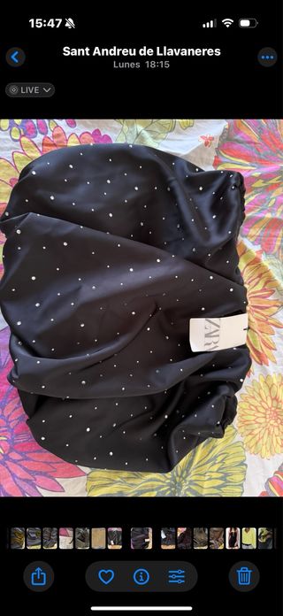 top Zara negro con pedrería