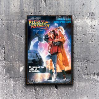 PLACA METALICA REGRESO FUTURO CARTEL PELICULA CINE