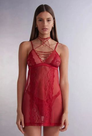 Vestido babydoll Intimissimi rojo XS/S