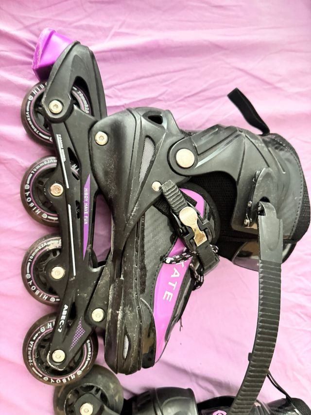 Patines Hiboy niña, morado, ruedas luces