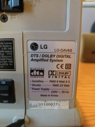 LG DAV6S Sistema de sonido 5.1