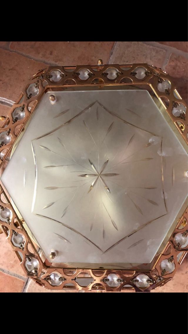 Lampara techo dorada vintage