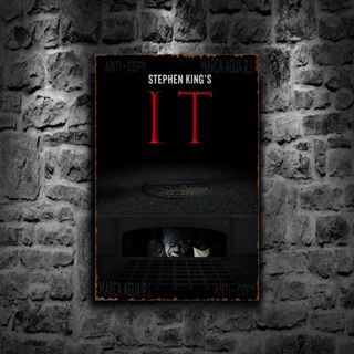PLACA METALICA IT PENNYWISE CARTEL CINE TERROR TV