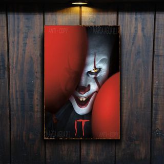 PLACA METALICA IT PENNYWISE CARTEL CINE TERROR TV