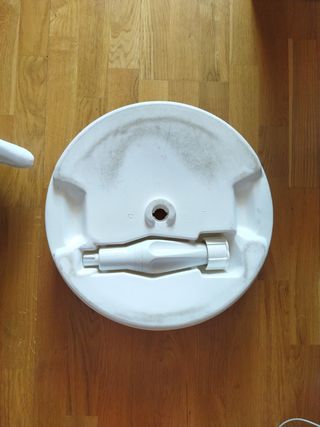 Base parasol, sombrilla de plástico blanco