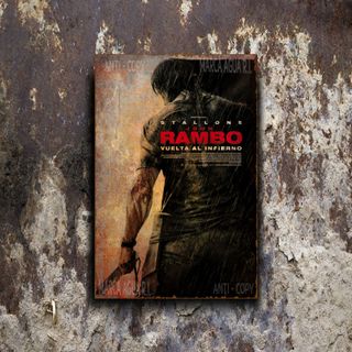 PLACA METALICA RAMBO CARTEL PELICULA METAL ACCION