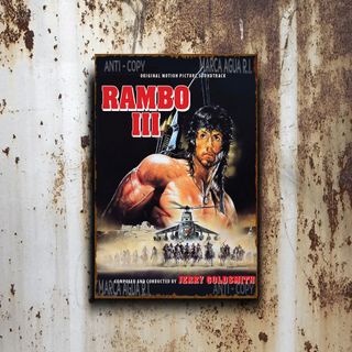 PLACA METALICA RAMBO CARTEL PELICULA METAL ACCION