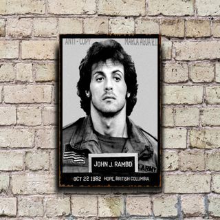 PLACA METALICA RAMBO CARTEL PELICULA METAL ACCION