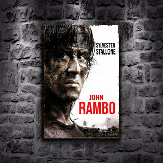 PLACA METALICA RAMBO CARTEL PELICULA METAL ACCION