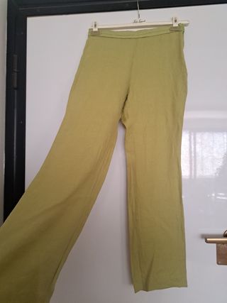 Tailleru pantaloni lino verde oliva