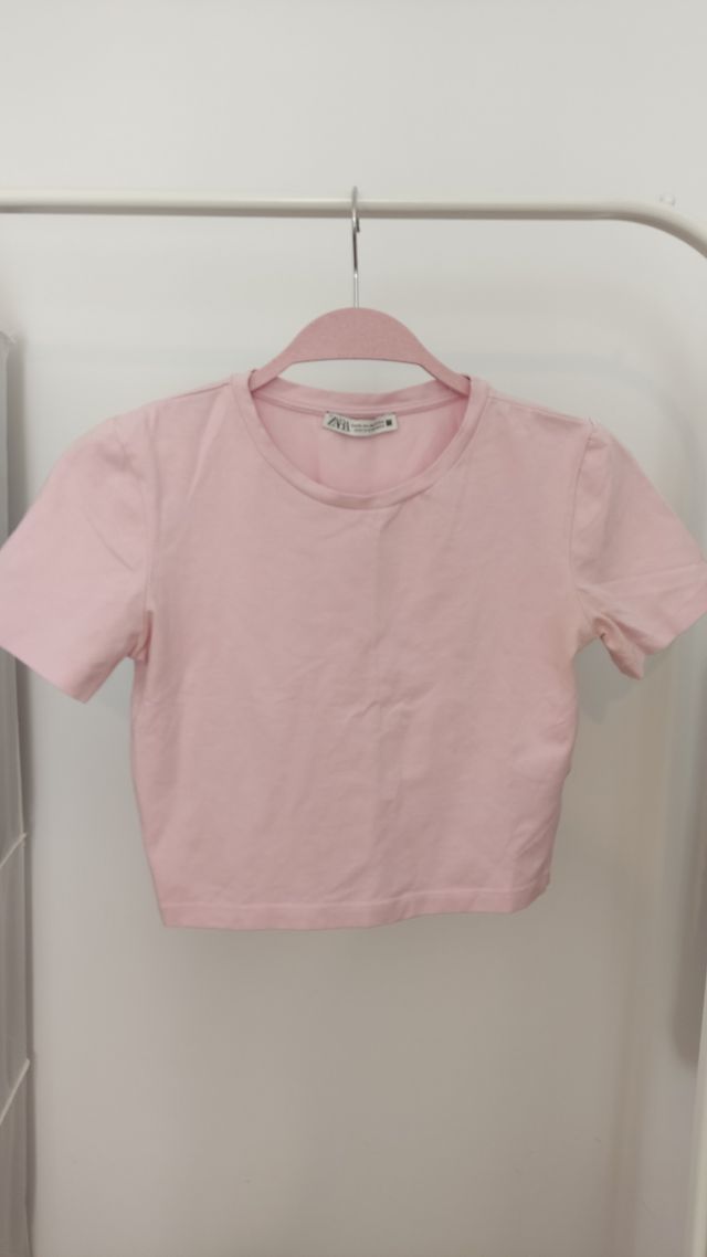 Top corto Zara rosa