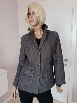Giacca jeans grigio scuro
