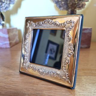 Piccola Cornice Portafoto Argento 925+oro foto 7x7
