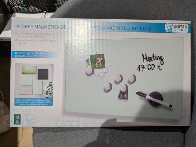 Pizarra magnética vidrio United Office