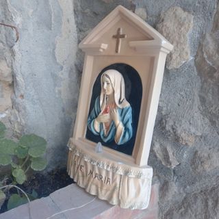 Capezzale Madonna vintage con luce elettrica 