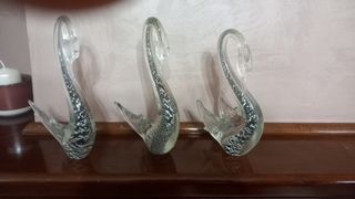  Cigno Murano vetro argento