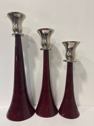 Candelabros metal - 3 piezas