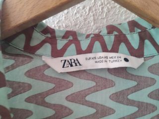 Camisa Zara - Verde & Marrón