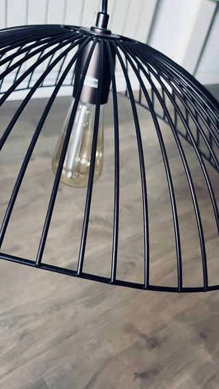 Lámpara negra moderna techo metal