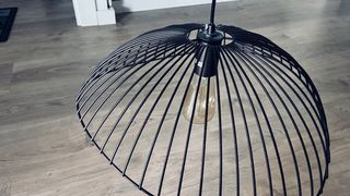 Lámpara negra moderna techo metal