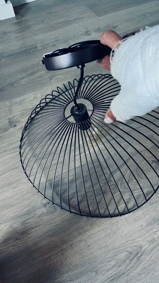 Lámpara negra moderna techo metal