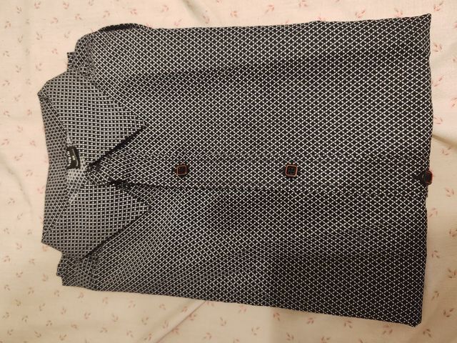 Camisa negra hombre - cuadros