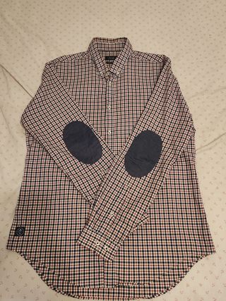 Camisa ZARA cuadros roja-azul marino