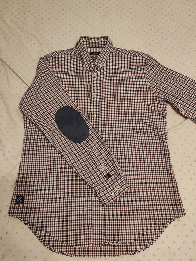 Camisa ZARA cuadros roja-azul marino