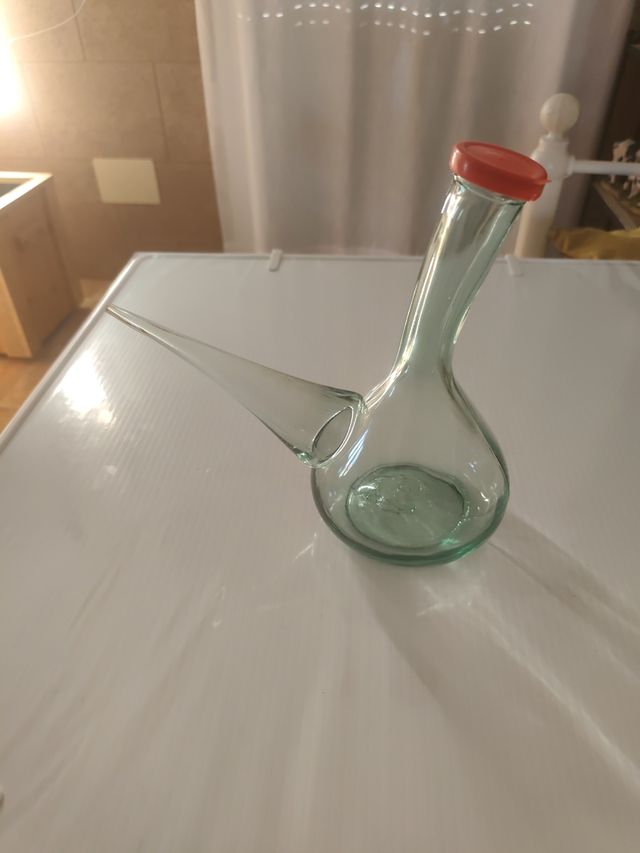 Porrón de vidrio verde