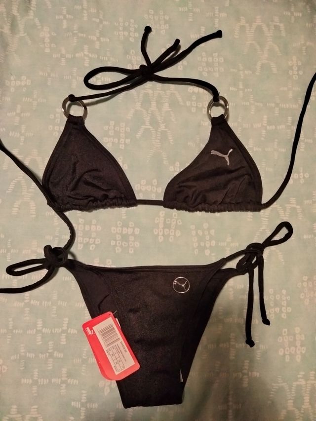 Bikini Puma negro talla XS + bañador y top 