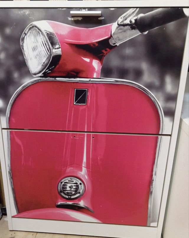 Scarpone vintage scooter rosso e bianco