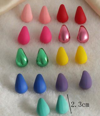 12 Pendientes gota multicolor