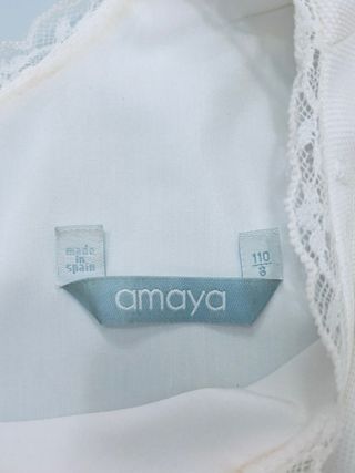 Vestido comunión niña Amaya blanco-rosa