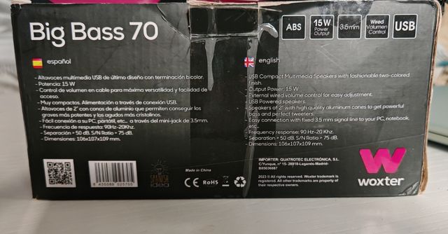 Altavoces Big Bass 70 - Woxter
