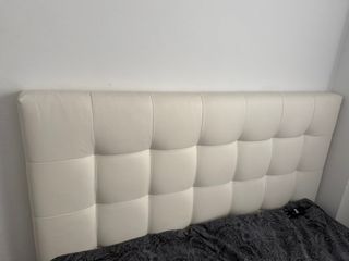 Cabecero cama blanco piel sintética, cama 135cm