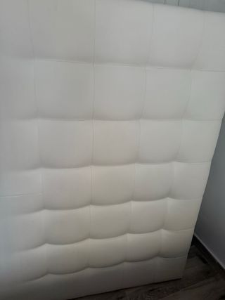 Cabecero cama blanco piel sintética, cama 135cm