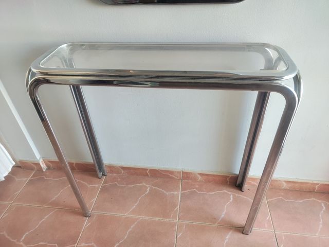 Mesa consola metal y metacrilato