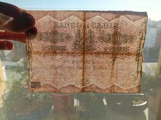 Billete 500 Reales Vellon de Cadiz 1ªEmision 1857