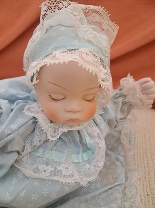 Boneco Bebê Porcelana - Roupa Azul