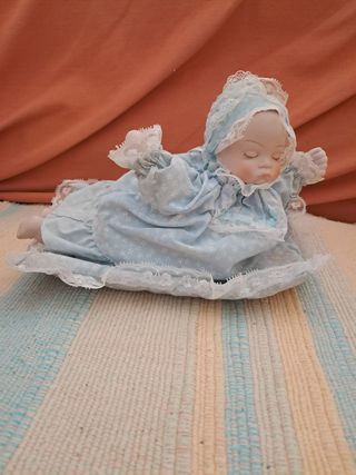 Boneco Bebê Porcelana - Roupa Azul