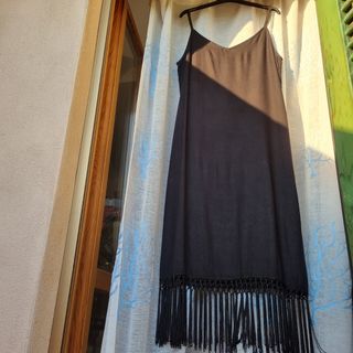 Vestito nero ricamato - elegante