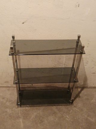 Estantería 3 niveles cristal negro